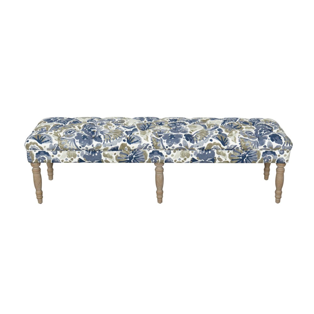 Layla Bench Floral Blue/Tan - HomePop was $239.99 now $179.99 (25.0% off)