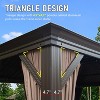 DOMETOUR 14x24FT Hardtop Gazebo, Steel Double Roof, Aluminum Frame, Gutter, Curtain & Netting, for Patio, Deck, Garden, Brown - 4 of 4