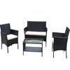 4 Piece Wicker Patio Furniture Set, Outdoor Conversation Set With With Loveseat & 2 Armchair, Porch Wicker Chairs Set for Poolside Backyard - 2 of 4