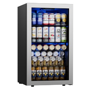 Ca'Lefort Beverage Refrigerator Cooler, 102-140 Can Freestanding Beverage Fridge,with Glass Door for Home/Bar/Office - 1 of 4