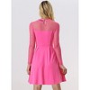 Allegra K Women's Heart Mesh Sheer Long Sleeve Gothic Cocktail Skater Party Dress - 4 of 4