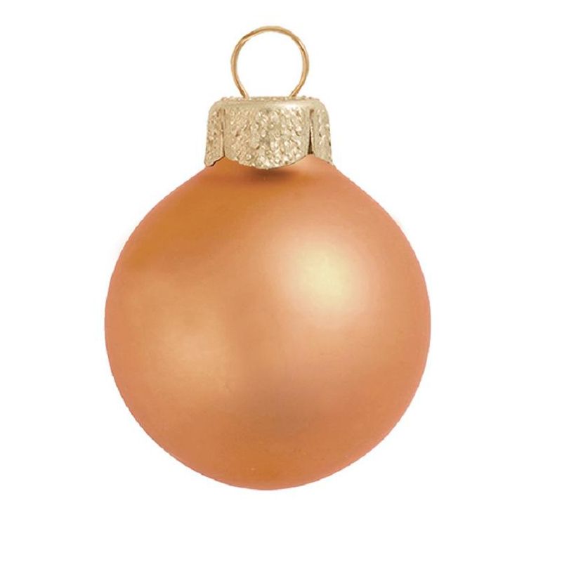 Northlight 6ct Burnt Orange Glass Matte Finish Christmas Ball Ornaments 4" (100mm), 1 of 3