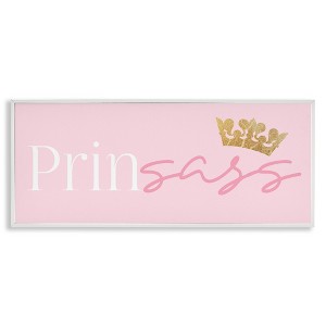 Stupell Industries Princess Sassy Girl Princess Pun Royal Crown Pink, 10" x 24" - 1 of 4