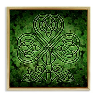 Stupell Industries Green Celtic Shamrock Knot, 18" x 18"