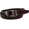 CTM Big & Tall Leather Croc Print Dress Belt with Clamp On Buckle - 4 of 4
