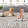Faux Wool Boho Vintage Floral Printed Area Rug Ultra Thin Low Pile Machine Washable Stain Resistant Non Shedding Pet Friendly Floor Rug with Non Slip - 4 of 4