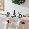 Danya B. Dark Brown Cast Iron Holiday Sculpture Figure Christmas Decorative Utility Mantel Stocking Hook Set of 3 - Snowflake, Reindeer, Tree - 3 of 4