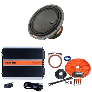 Memphis Audio VIV1212 VIV 12" 1 OR 2 OHM Subwoofer with MJP1000.1 Monoblock Subwoofer Amplifier and 0GKIT Amp Wiring Kit - 1 of 4