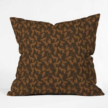 16"x16" Iveta Abolina Cheetah Gisselle Throw Pillow Brown - Deny Designs
