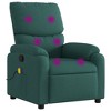 vidaXL Dark Green Fabric Massage Recliner Chair - Manual Recline, 6-Point Vibration Massage, Cozy Armchair With Side Pocket For Living Room - 2 of 4