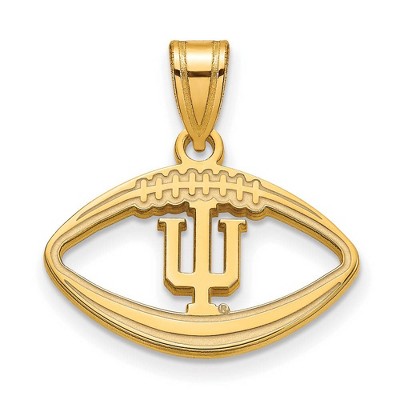 Black Bow Jewelry 14k Yellow Gold Plated Sterling Silver Indiana Hoosiers NCAA Pendant