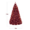 Best Choice Products Pre-Lit Burgundy Christmas Tree, Artificial Full Holiday Decoration w/ Incandescent Lights - 2 of 4