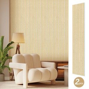 Wood Slat Wall Panel – Tech Veneer MDF with PET Felt Backing, Flat Decorative Sound-Absorbing Panel for Studio, Living Room, Piano Room - 1 of 4
