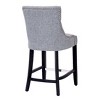 WestinTrends 24" Linen Tufted Buttons Upholstered Wingback Counter Stool (Set of 3) - 4 of 4