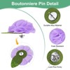 Unique Bargains Handmade Flower Brooch Boutonnieres Lapel Pin with Butterfly Buckle for Men Suits 12 Pcs - 2 of 4