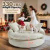 AENKYO 81.1" Cloud Couch Sleeper Indoor Lazy Sofa, Oversized Round Deep Seat Chaise Lounge Chair with 14 Pillows for Living Room - 4 of 4