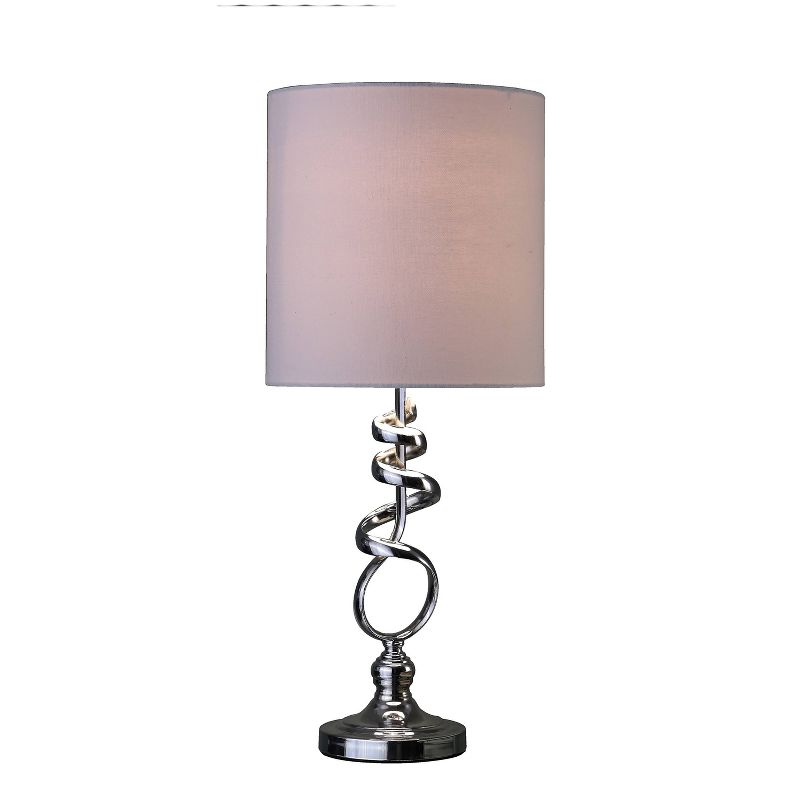 21.5&#34; Modern Metal Table Lamp with Twisted Base Silver - Ore International, 3 of 6