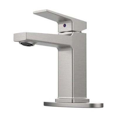 LunaLulink Brushed Nickel Single Handle Bathroom Faucet with Deck For 1 or 3 Holes,Laundry Vanity Sink Faucet with Two 9/16" Hoses