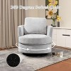 GDFStudio Roxanne Swivel Chenille Upholstered Wood and Steel Accent Chair - 2 of 4