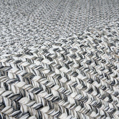 Hauteloom Cream Charcoal Braided Faux Jute Rug