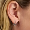 Pure Collection by Ross-Simons 0.15 ct. t.w. Diamond Dual-Hoop Earrings in Sterling Silver - 3 of 4