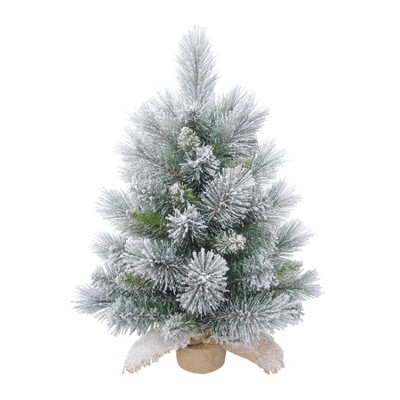 Transpac Artificial 24 in. Multicolor Christmas Frosted Tree in Cloth Bag