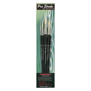 Creative Mark Powercryl Ultimate Acrylic Paint Brushes - Round Assorted, Artist Paint Brushes, 3 Diameters of Synthetic Hair Filament, Fine Control of - 1 of 4