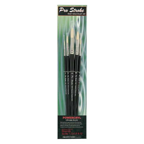 Creative Mark Pro-stroke Powercryl -premium White Bristle Hog Hair ...