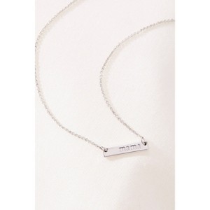 Tiny Tags Silver Plated Mama Bar Chain Necklace - Silver - 1 of 3