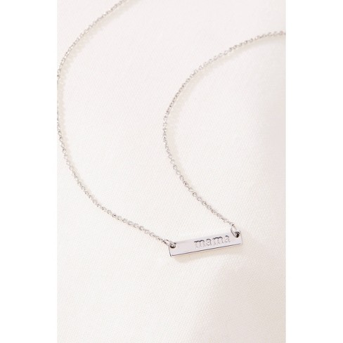 Tiny Tags Silver Plated Mama Bar Chain Necklace Silver Target