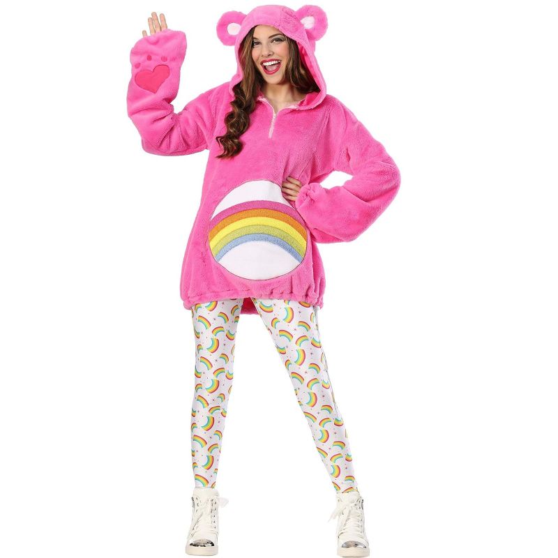 HalloweenCostumes.com Care Bears Deluxe Cheer Bear Hoodie Costume for Women., 1 of 4