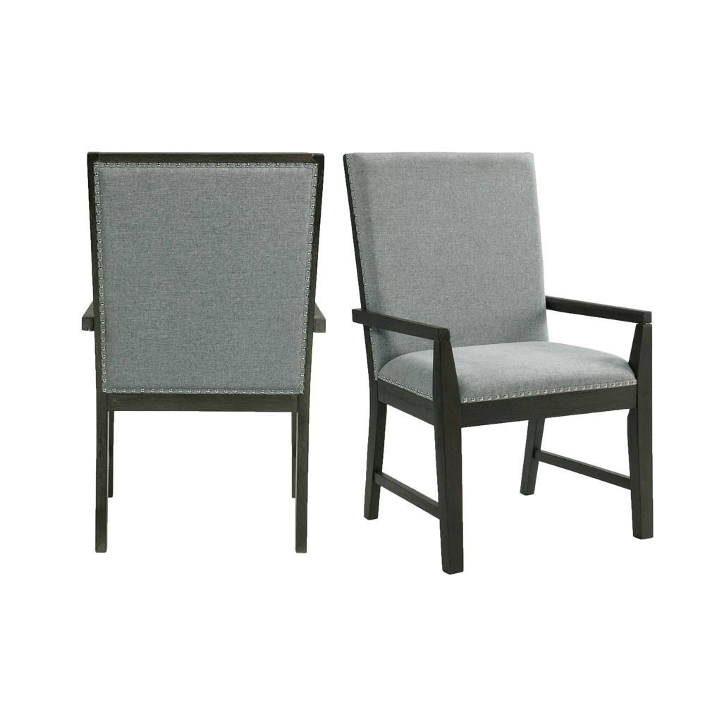 Photos - Dining Table Set of 2 Holden Standard Height Armchairs: Upholstered, Nailhead Trim - Picket House Furnishings
