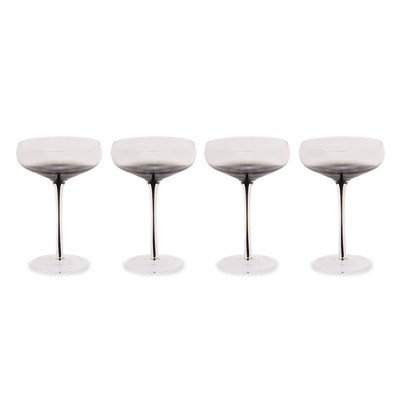 Hotel Collection Smoke Stem Champagne Glasses - Smoky Black Champagne and Coupe Flutes
