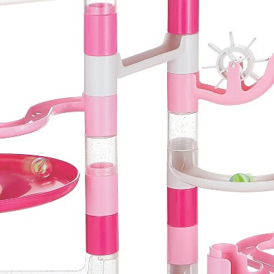 Pink and White Sparkle Marble Run Set with 103 Pieces
