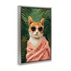 Stupell Industries Cozy Cat and Tropical Plants Floating Frame Canvas Art - 2 of 4