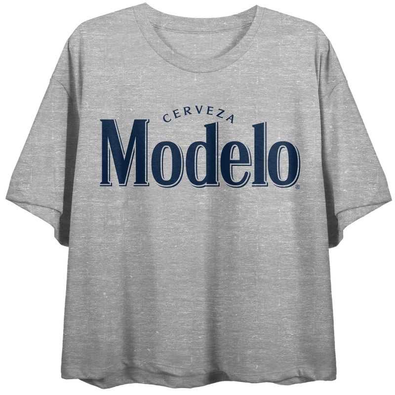 Modelo It's What You're Made Of Crew Neck Short Sleeve Gray Heather Women's Crop Top, 1 of 5