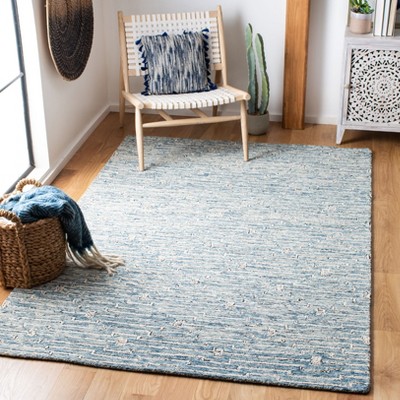 Light Blue Handmade Wool Tufted 4' x 6' Area Rug