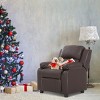 Deluxe Padded Kids Sofa Armchair Recliner Headrest Children w/ Storage Arm Brown - 4 of 4