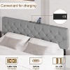 Full Size Bed Frame, Upholstered Platform with Adjustable Headboard, Linen Fabric Wrap, USB Ports, No Box Spring Needed, Easy Assembly, Light Gray - 4 of 4