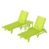 WestinTrends 3 Pieces Poly Outdoor Patio Chaise Lounge Chair with Side Table Set - 3 of 4