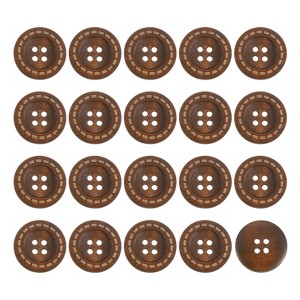 Unique Bargains Wooden DIY Craft Clothing 4 Holes Sewing Buttons 100 Pcs - 1 of 4