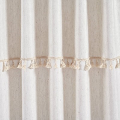 Neutral Linen Polyester Light-Filtering Rod Pocket Curtain Panels, 40" x 95"