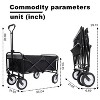 HTUTWOO Collapsible Wagon Cart, Beach Folding Utility Cart, Duty 360 lbs, Utility Wagon Grocery Cart, for Camping Shopping Sports Gardeing Fishing - 4 of 4