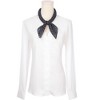 INSPIRE CHIC Women Polka Dots Cotton Linen Retro Solid Color Plain Square Neck Scarves 1Pc - 2 of 4