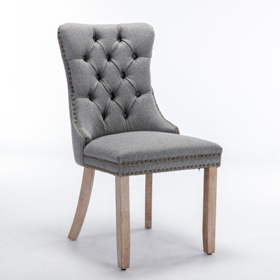 NicBex Modern Dining Chairs Set of 2,High-end Tufted Flax Upholstered Kitchen Chair with Wood Legs for Dining Room,Living Room