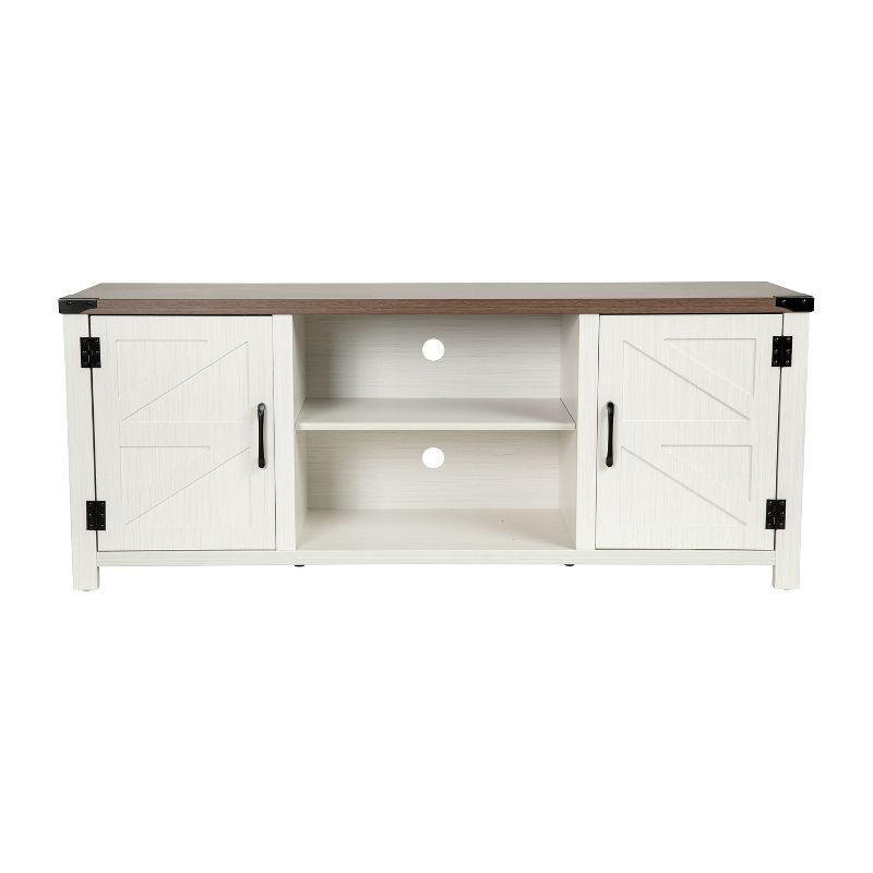 Emma and Oliver 59 Inch Barn Door TV Stand Fits up to 65" TV's with Adjustable Shelf, 3 of 13