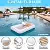 Swimline Luxe Edition Inflatable Relaxing Suntan Tub Floating Pool Lounger, Sun Tanning Pool, with Removable Head Pillow, Pearl White and Gold - image 3 of 4