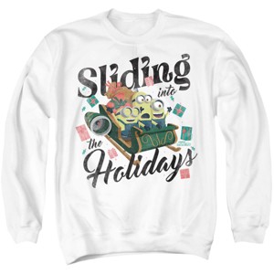 Men's Despicable Me Sliding Into The Holidays Christmas Crewneck Sweatshirt - 1 of 4