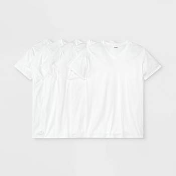 Men's 4+1 Bonus Pack Short Sleeve V Neck Undershirt - Goodfellow & Co™ White