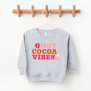 The Juniper Shop Retro Hot Cocoa Vibes Mug Toddler Graphic Sweatshirt - 4T - Heather Grey - 1 of 2